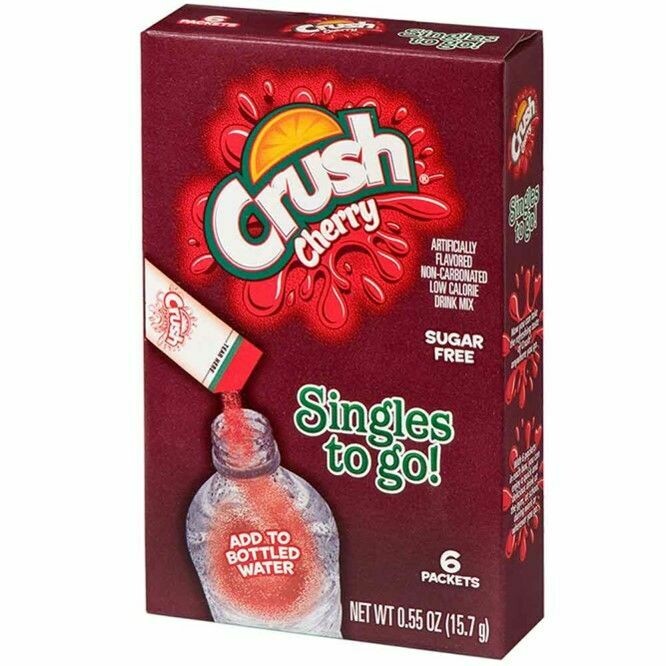 Delicious Crush Sugar-Free Cherry Drink Mix Packets - Single Serve, 6 Count