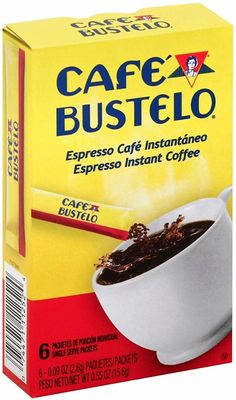 Café Bustelo Rich Espresso Instant Coffee Sticks - 6 Count for Quick, Bold Flavor