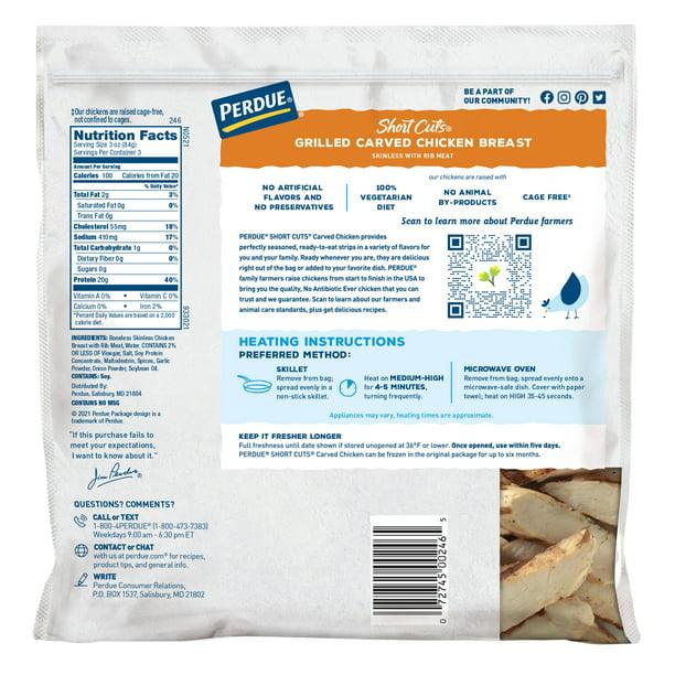 PERDUE SHORT CUTS Fully Cooked Carved Grilled Chicken Breast Strips 9 oz