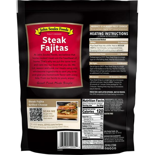 John Soules Fire Grilled Steak Fajitas Sliced Beef Strips Fully Cooked