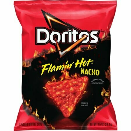 Bold Flamin' Hot Nacho Doritos Tortilla Chips: Spicy, Crunchy, Delicious Snack