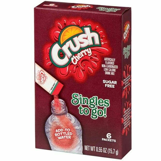 Delicious Crush Sugar-Free Cherry Drink Mix Packets - Single Serve, 6 Count