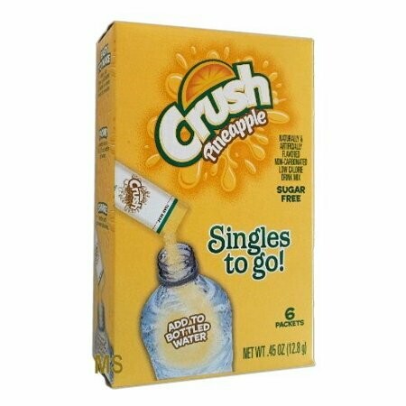 Crush Sugar-Free Pineapple Powdered Drink Mix - 6 Count Water Enhancer