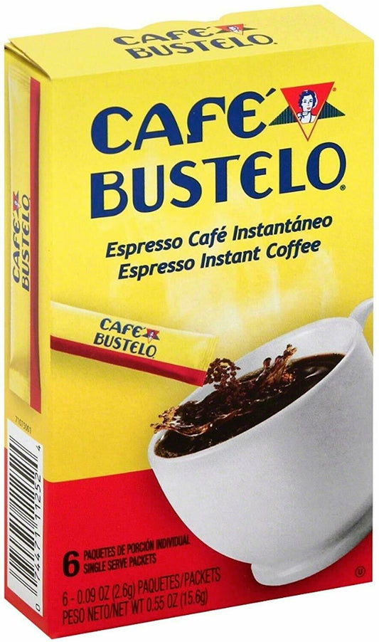 Café Bustelo Rich Espresso Instant Coffee Sticks - 6 Count for Quick, Bold Flavor