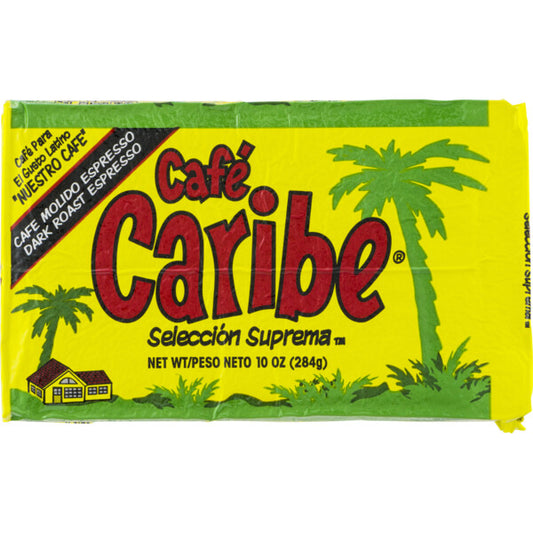 Café Caribe Rich Dark Roast Ground Coffee Brick, Bold Flavor, 10 Ounce Pack