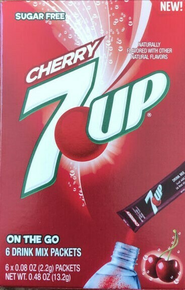 Refreshing Cherry 7UP Soda, 6-Pack Cans, Crisp Fruity Flavor, Zero Caffeine