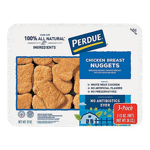 Perdue Fully Cooked White Meat Chicken Breast Nuggets, 3-Pack Family Meal