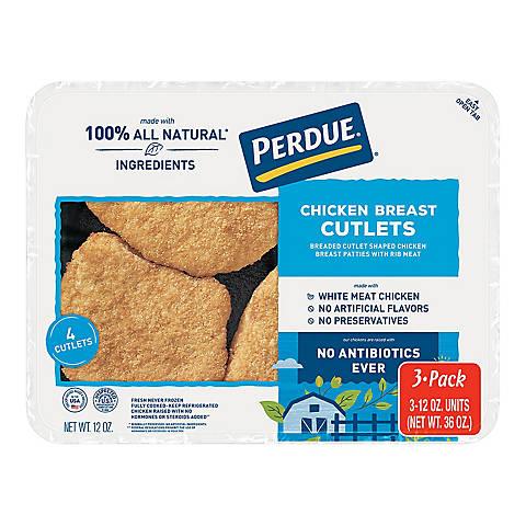 Perdue Crispy Breaded White Meat Chicken Breast Cutlets - 3-Pack Frozen