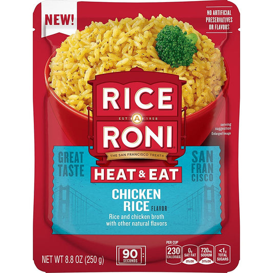 Rice-a-Roni Heat & Eat Chicken Rice Pouch: Microwavable, Quick, Delicious Meal