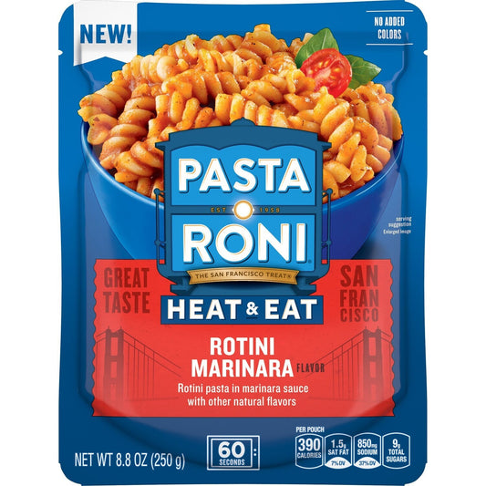 Quick & Easy Pasta Roni Rotini Marinara Microwavable Pouch, Heat & Eat Meal