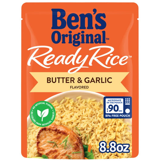 Ben's Original Ready Rice Microwave Pouches Butter & Garlic - 90 Seconds Prep