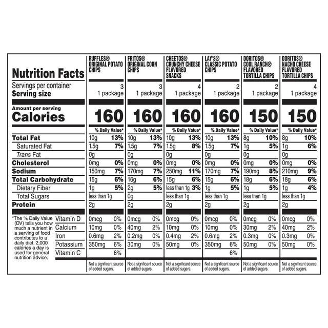 Frito-Lay Classic Mix 18-Count Variety Pack Grab-and-Go Snack Chips