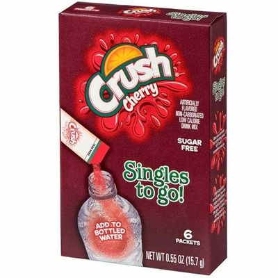 Delicious Crush Sugar-Free Cherry Drink Mix Packets - Single Serve, 6 Count