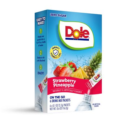 Dole Strawberry Pineapple Instant Drink Mix, 6-Count, Refreshing Tropical Flavor
