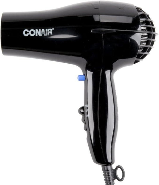 Conair Compact Black Hair Dryer: 2 Heat, 2 Speed, Swift Styling