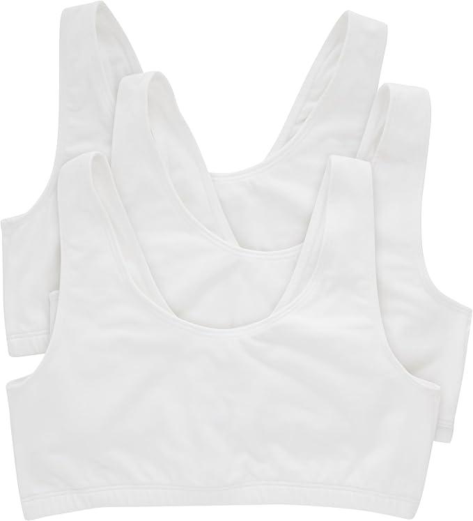 Hanes Women's Soft Cotton Stretch Scoopneck Bra 3-Pack - Comfortable Support