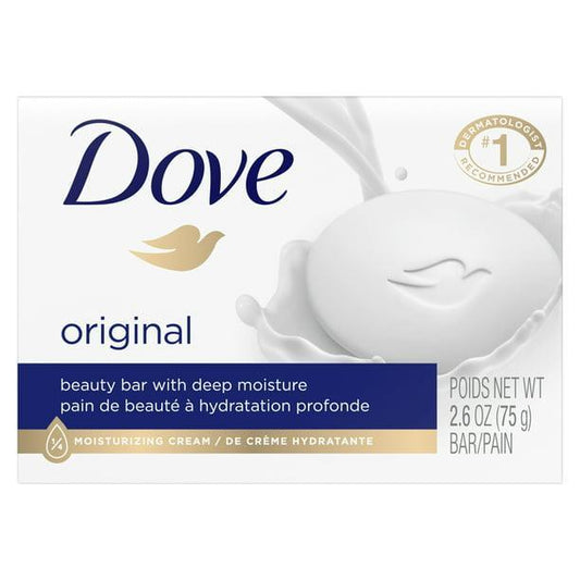 Dove Original White Beauty Bar: Gentle Hydrating Moisturizing Cleanser Soap