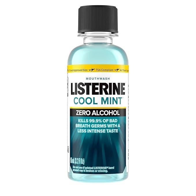 Listerine Zero Alcohol Cool Mint Mouthwash: Freshen Breath, Kill Germs