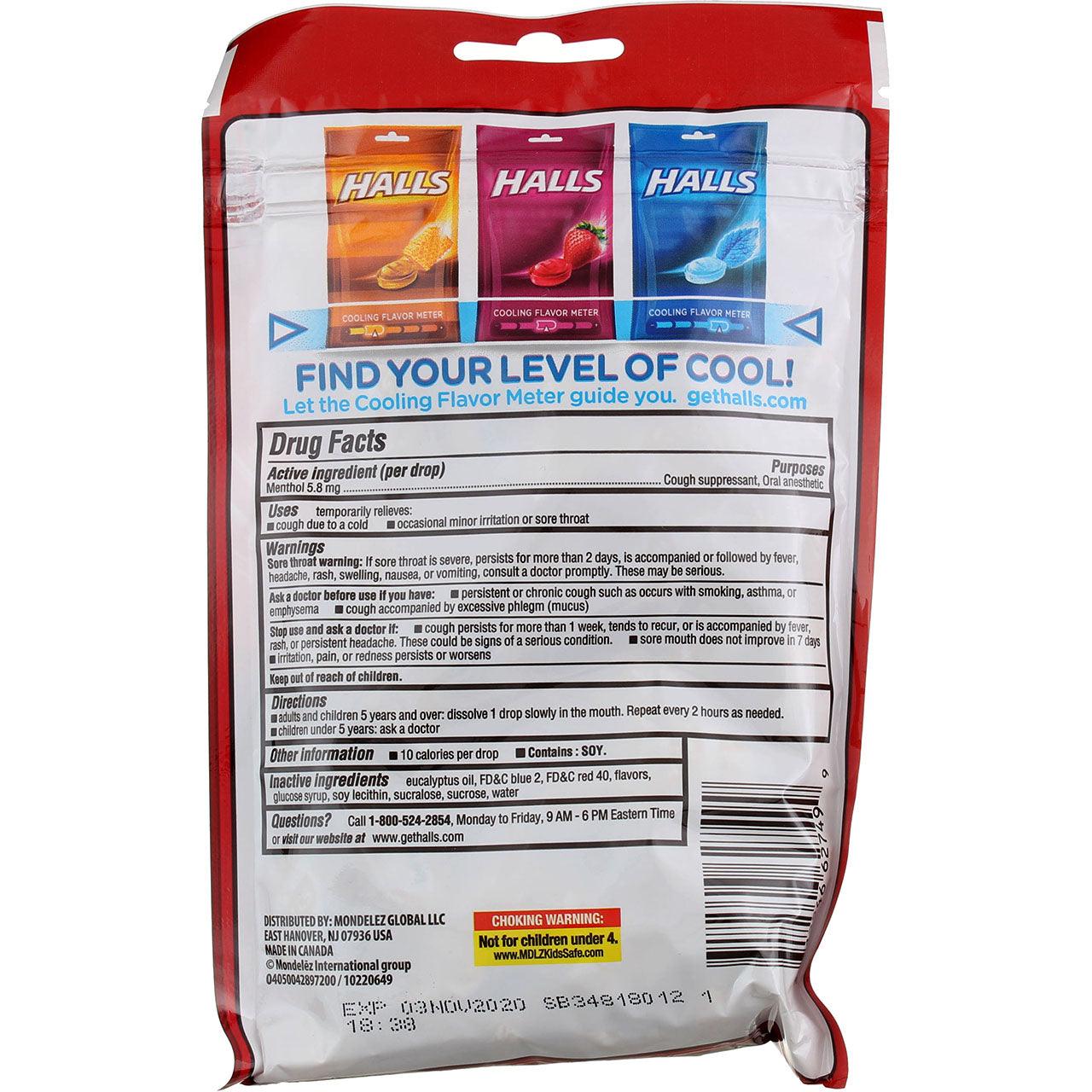 Halls Soothing Cherry Flavored Cough Drops - Fast Acting Throat & Cough Relief