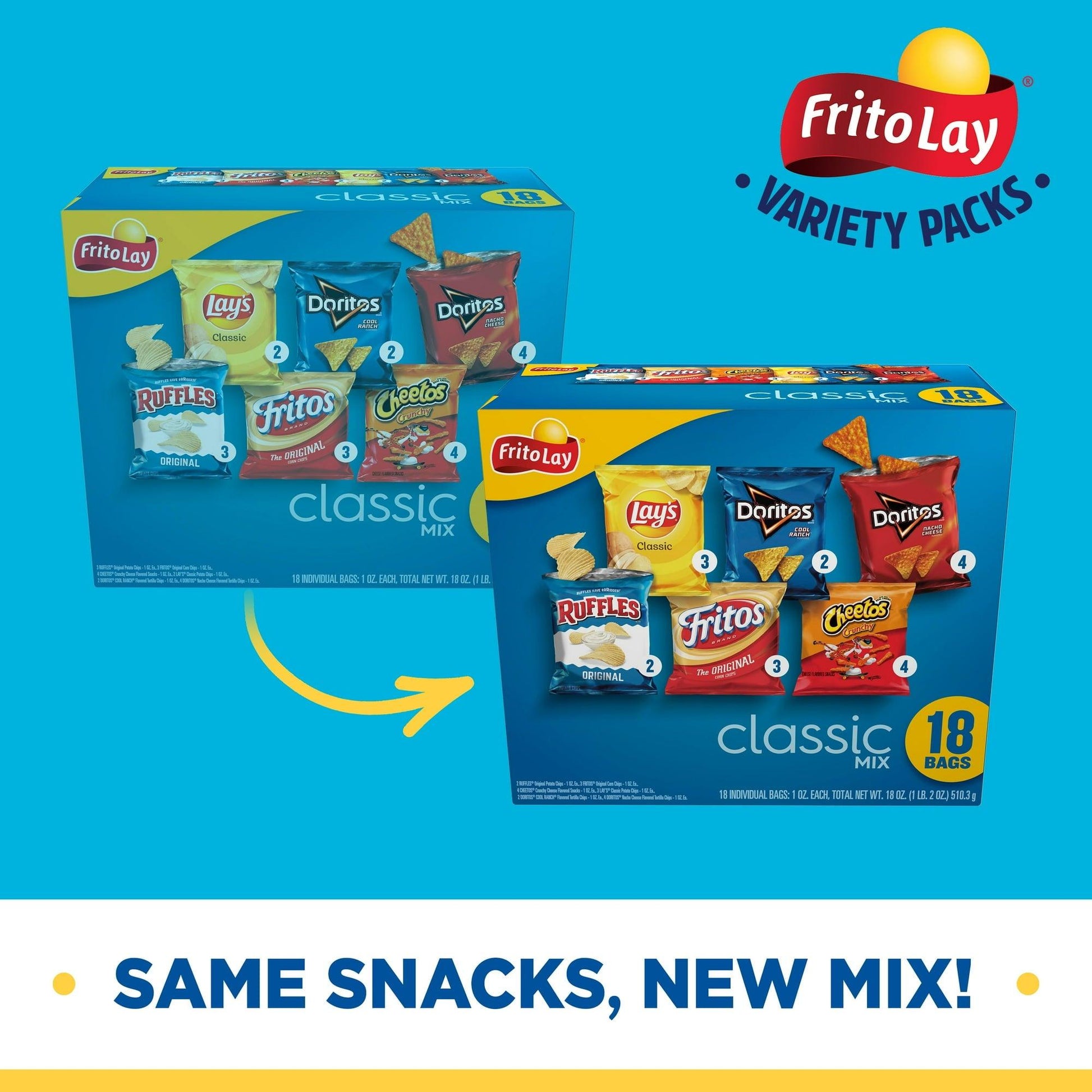 Frito-Lay Classic Mix 18-Count Variety Pack Grab-and-Go Snack Chips