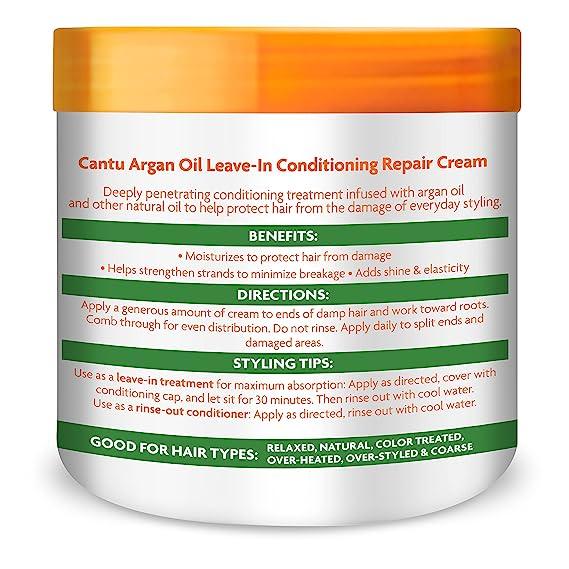 Cantu Argan Oil Leave-In Conditioning Repair Cream for Dry Coarse Hair