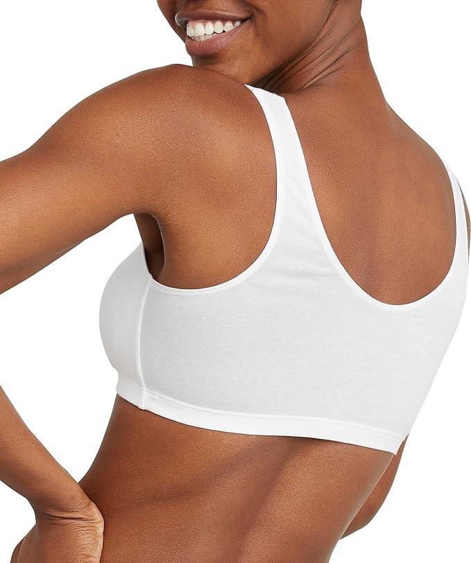 Hanes Women's Soft Cotton Stretch Scoopneck Bra 3-Pack - Comfortable Support