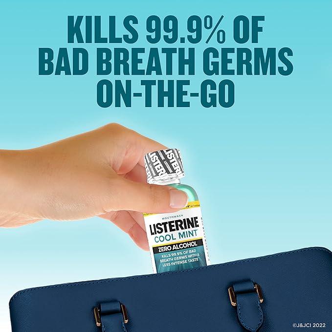 Listerine Zero Alcohol Cool Mint Mouthwash: Freshen Breath, Kill Germs