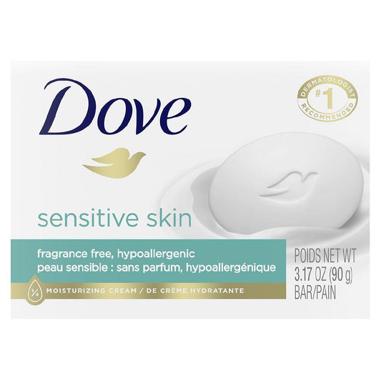 Dove Gentle Hypoallergenic Sensitive Skin Beauty Bar with 1/4 Moisturizing Cream