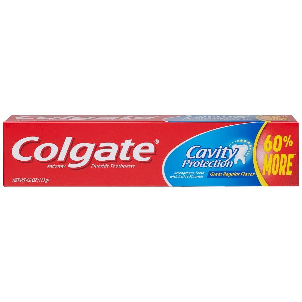 Colgate Cavity Protection Toothpaste with Active Fluoride, Regular Flavor, 4 oz