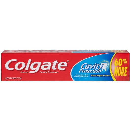 Colgate Cavity Protection Toothpaste with Active Fluoride, Regular Flavor, 4 oz