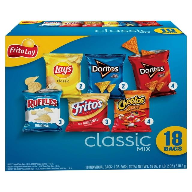Frito-Lay Classic Mix 18-Count Variety Pack Grab-and-Go Snack Chips