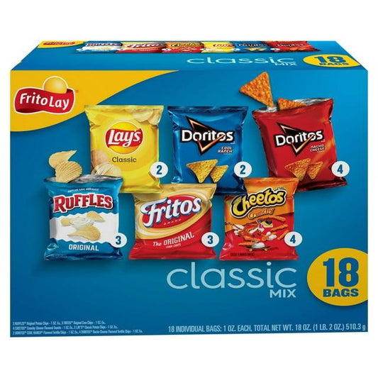 Frito-Lay Classic Mix 18-Count Variety Pack Grab-and-Go Snack Chips