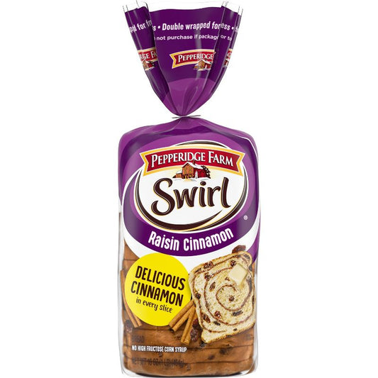 Pepperidge Farm Raisin Cinnamon Swirl Breakfast Bread, Delicious 16oz Loaf