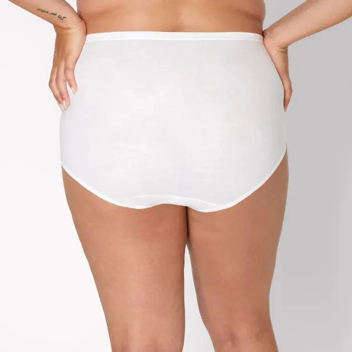 Women's Plus Size White Cotton Brief Panties – 3 Pack Ultimate Comfort