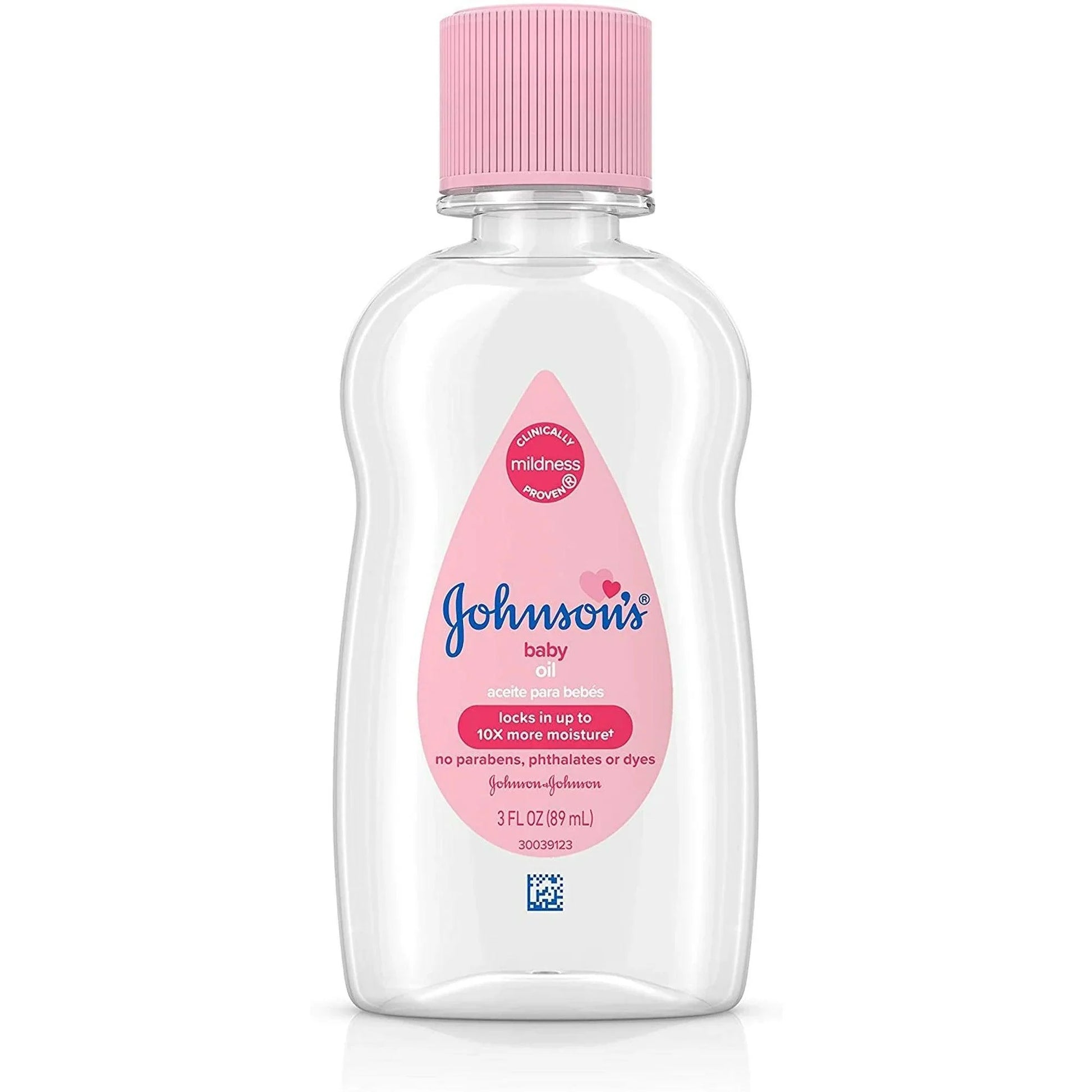 Johnson's Hypoallergenic Pure Mineral Baby Oil, 3 fl oz, Locks in Moisture