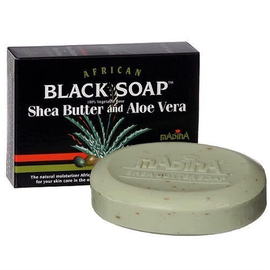 Madina African Black Soap: Pure Shea Butter & Aloe Vera for Radiant Skin