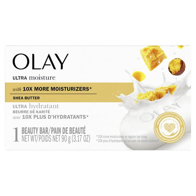 Olay Ultra Moisture Shea Butter Beauty Bar Soap for Radiant, Smooth Skin