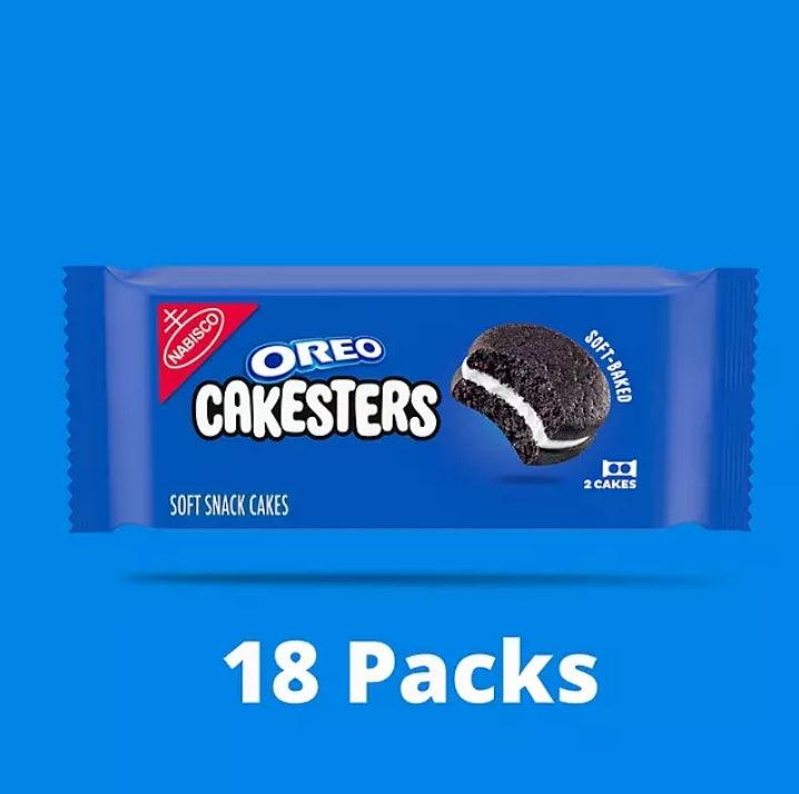 Nabisco Oreo Cakesters Soft Baked Chocolate Snack Cakes Creamy Filling 18-Pack