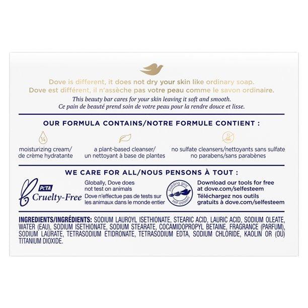 Dove Original White Beauty Bar: Gentle Hydrating Moisturizing Cleanser Soap