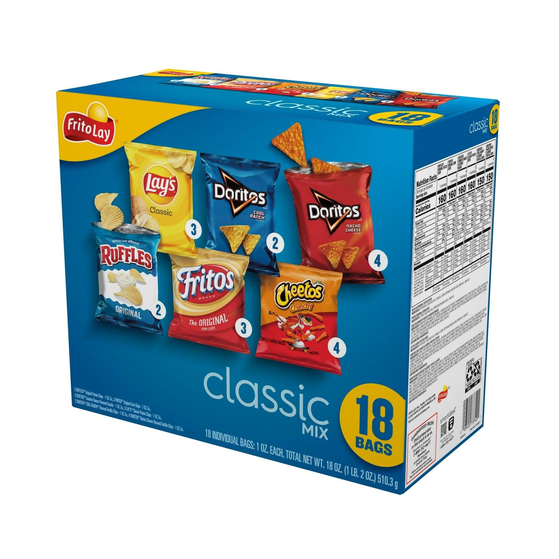 Frito-Lay Classic Mix 18-Count Variety Pack Grab-and-Go Snack Chips