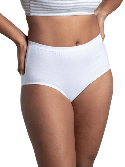 Fruit of the Loom Women's 100% Cotton White Brief Panties - 3 Pack