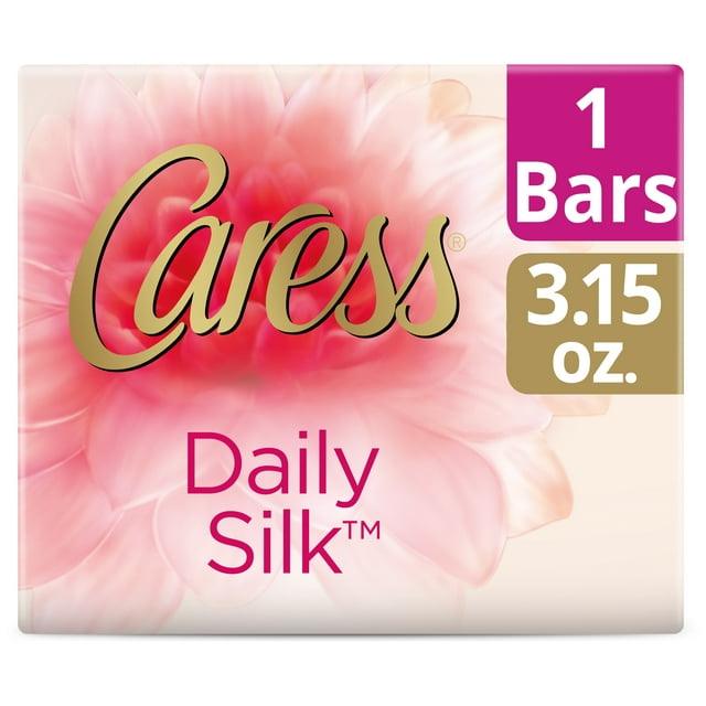 Caress Daily Silk Moisturizing Beauty Bar Soap with White Peach & Orange Blossom
