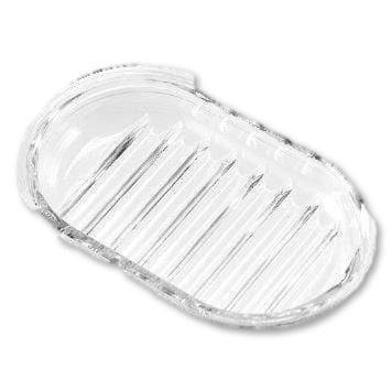 Crystal Clear Durable Plastic Bar Soap Dish for Bathroom Shower Organizer