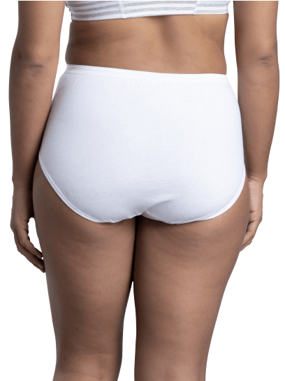 Fruit of the Loom Women's 100% Cotton White Brief Panties - 3 Pack