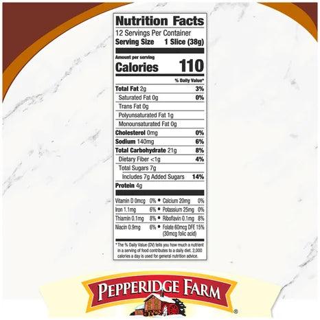 Pepperidge Farm Delicious Brown Sugar Cinnamon Swirl Bread, Soft & Sweet Loaf