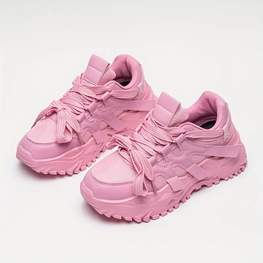 Unisex  Low-Top Casual Sneakers - Vibrant Yellow Breathable PU Upper, Lightweight EVA Cushioned Sole